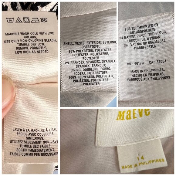 Sz 14- Anthro Maeve Abstract Geometric Black White Fit & Flare Sleeveless Dress - Picture 11 of 16